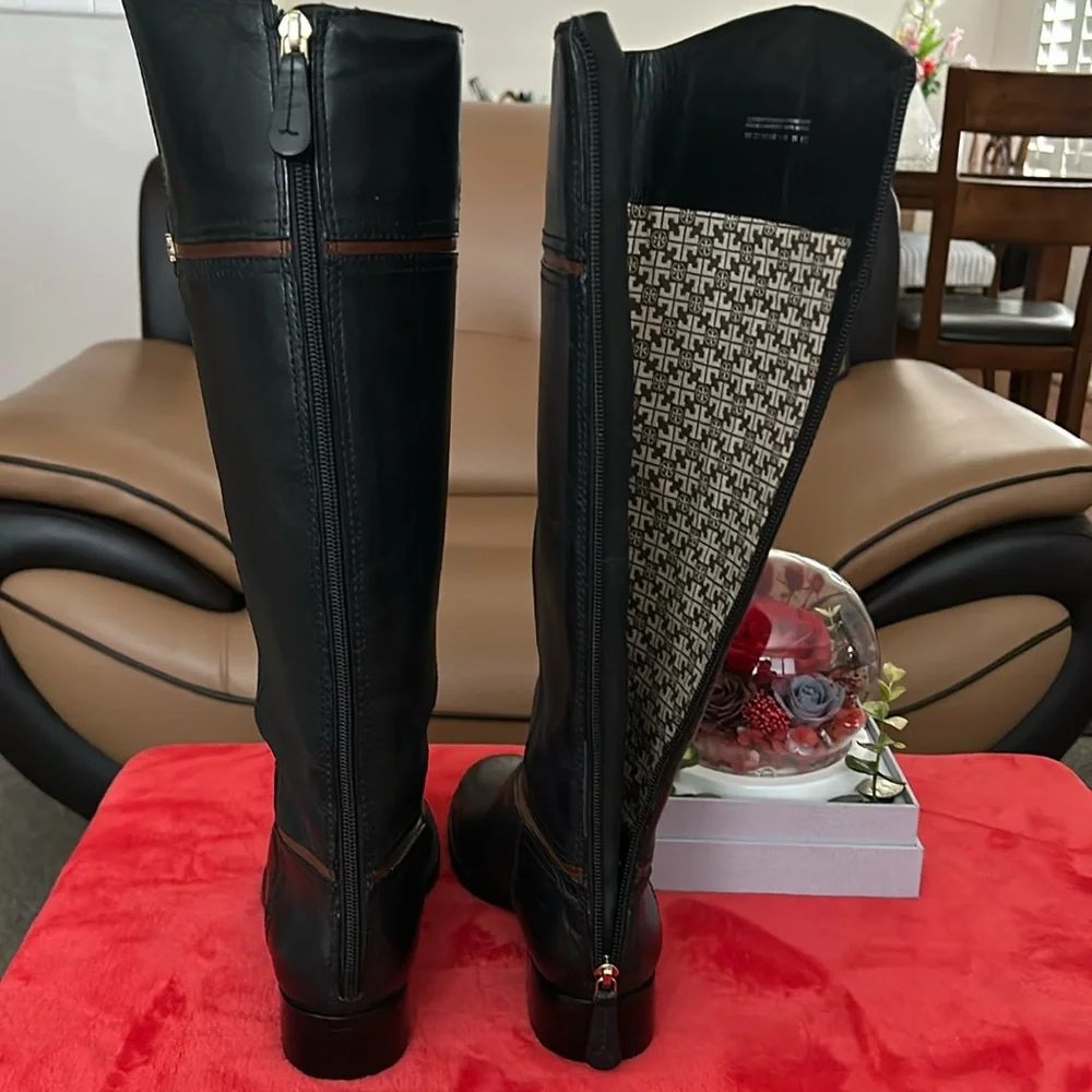 TORY BURCH OVER THE KNEE ZIP UP BOOTS